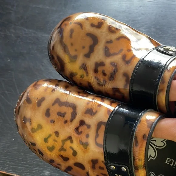 SANITA KOI PROFESSIONAL LEOPARD CLOGS LINDSEY LEXY SIZE EU 38 US 6.5 - 7 - Picture 8 of 8